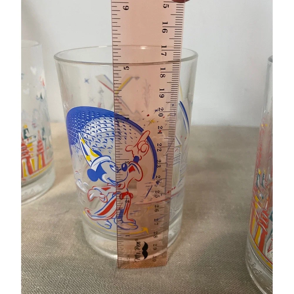 Vintage 1996 Walt Disney World 25th Anniversary McDonalds Glasses Set of 4‎